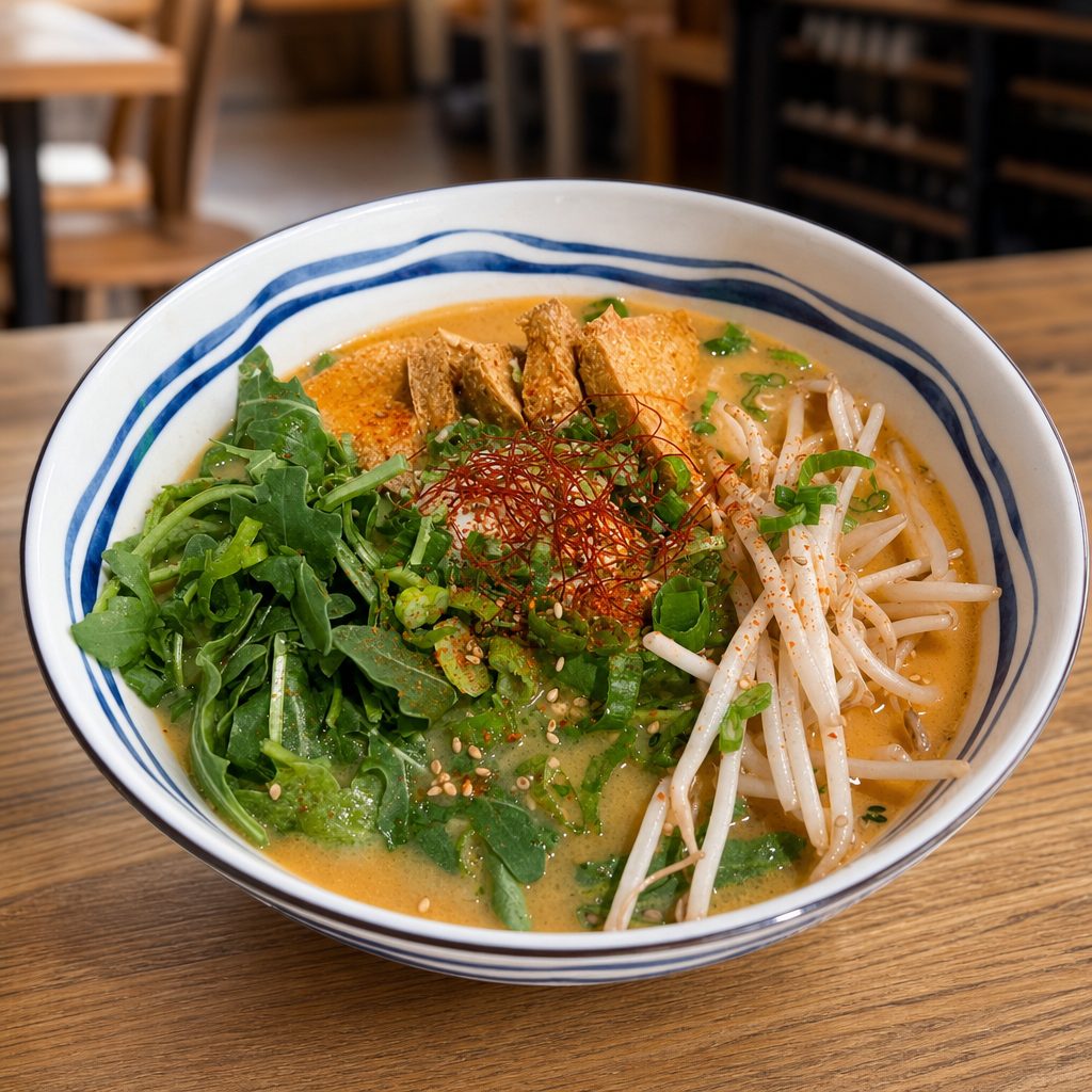 Spicy Creamy Vegetarian Ramen.